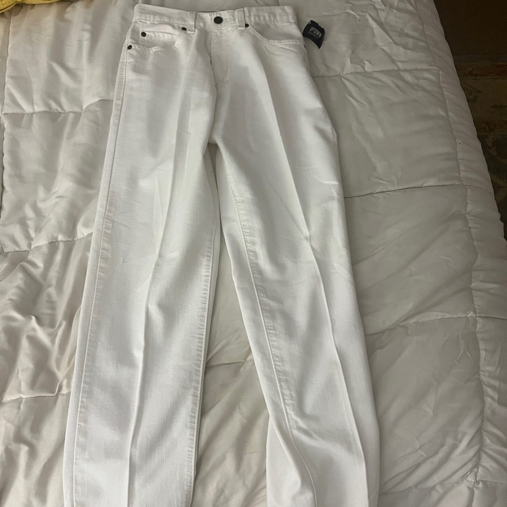 Eddie Bauer White Straight Leg Jeans Crisp Denim